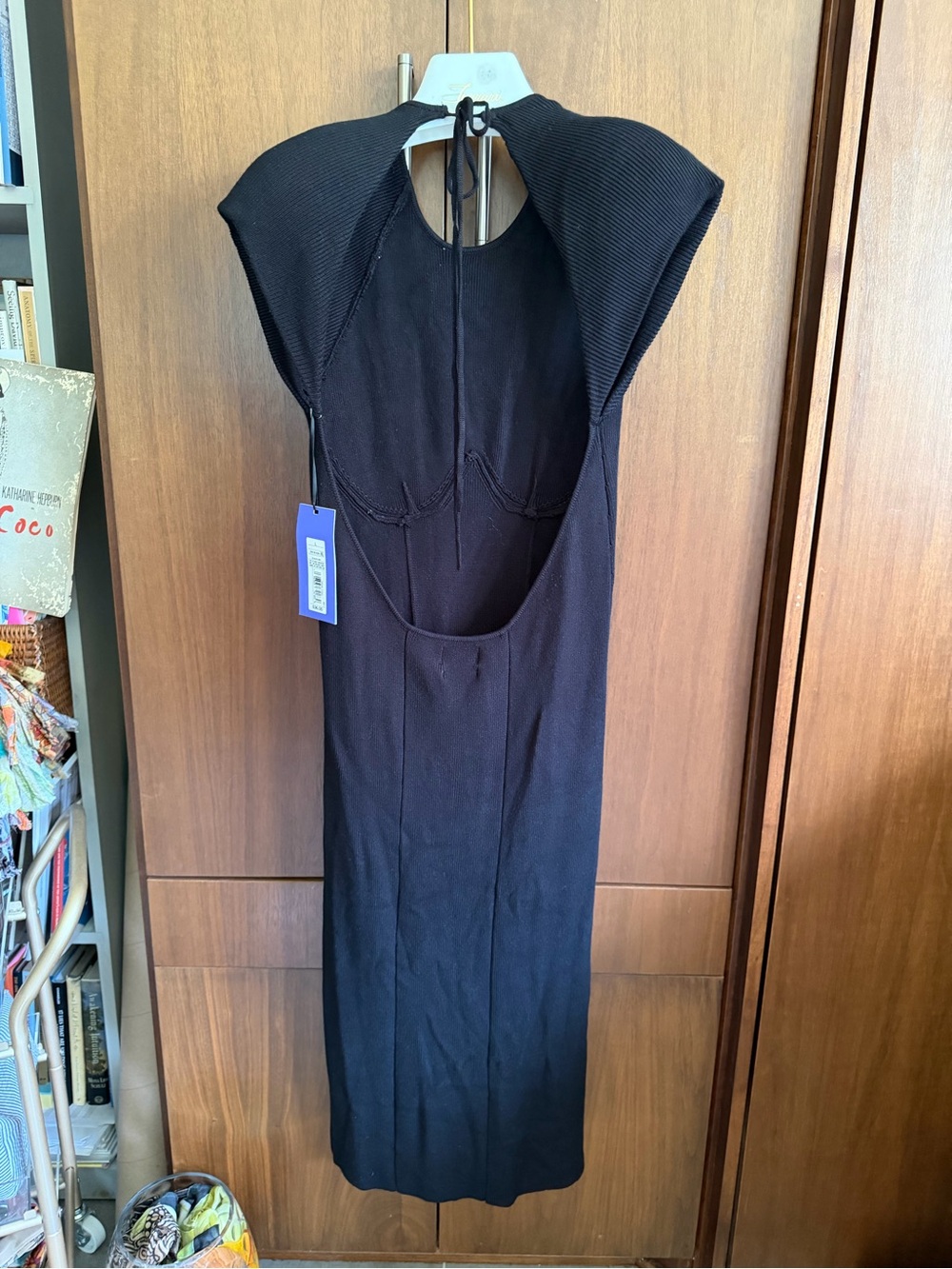 Future Collective Black Backless Tie Knit Midi Dress - Picture 3 of 6